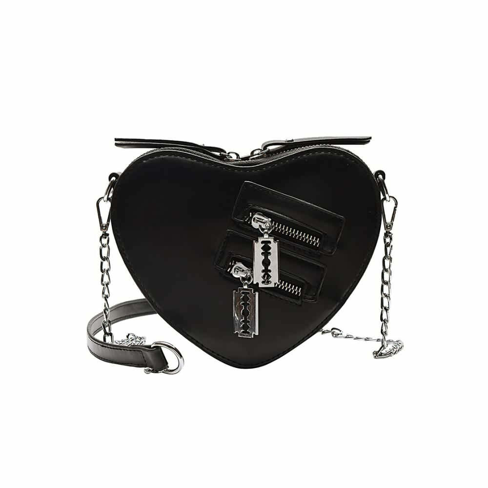 Y2K Grunge Gothic Punk Heart Shoulder Bag - Retro 90s Fashion, Y2K Summer & Party Outfits