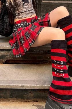 Y2K Grunge Gothic Punk Plaid Pleated Mini Skirt - Retro 90s Fashion, Summer Y2K Outfits