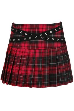 Y2K Grunge Gothic Punk Plaid Pleated Mini Skirt - Retro 90s Fashion, Summer Y2K Outfits