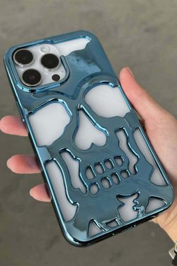 Y2K Grunge Gothic Skull Phone Case - Retro 90s Style for Y2K Fashion and Summer Outfits