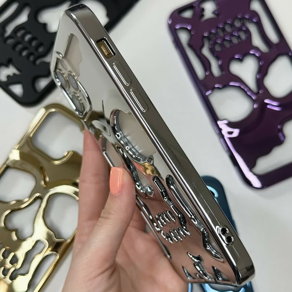 Y2K Grunge Gothic Skull Phone Case - Retro 90s Style for Y2K Fashion and Summer Outfits