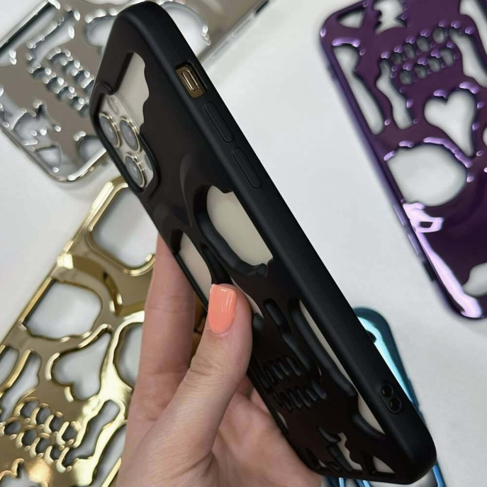 Y2K Grunge Gothic Skull Phone Case - Retro 90s Style for Y2K Fashion and Summer Outfits