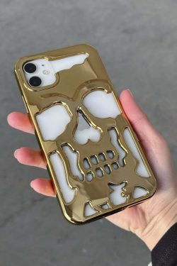 Y2K Grunge Gothic Skull Phone Case - Retro 90s Style for Y2K Fashion and Summer Outfits