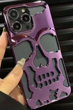 Y2K Grunge Gothic Skull Phone Case - Retro 90s Style for Y2K Fashion and Summer Outfits