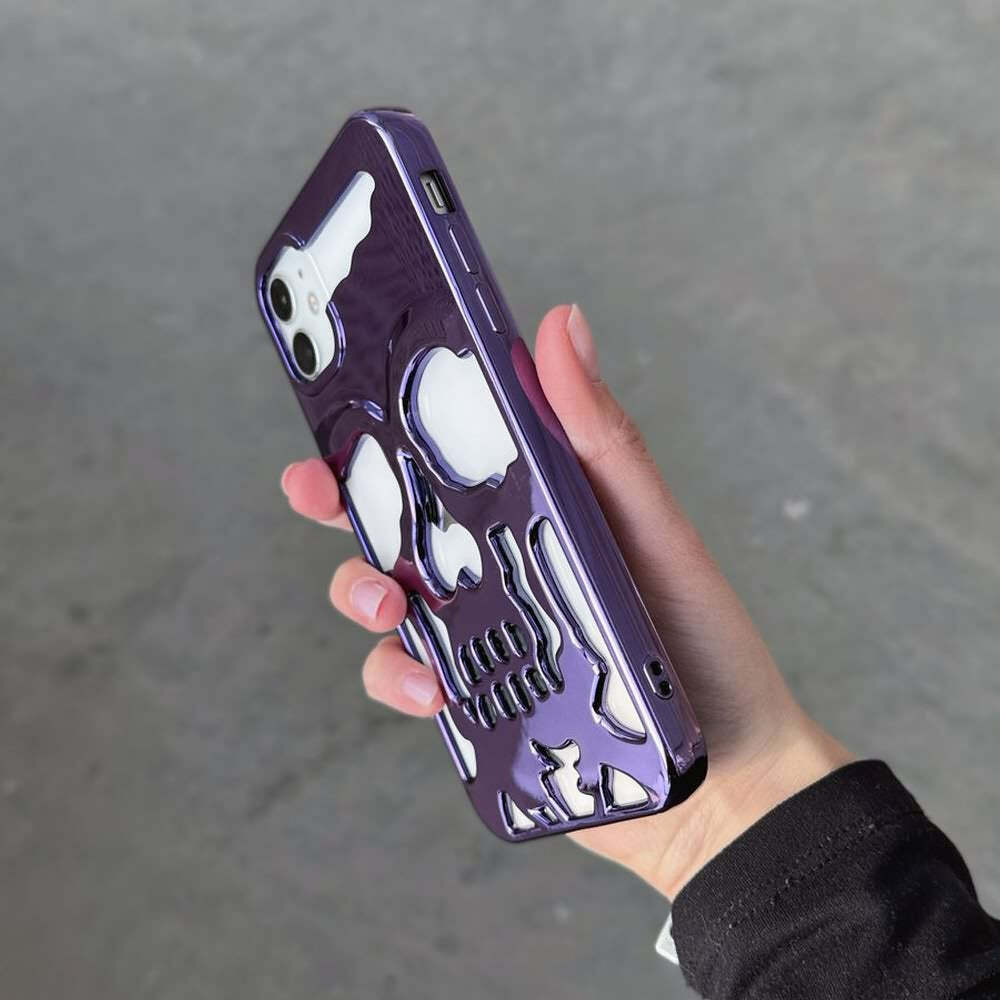 Y2K Grunge Gothic Skull Phone Case - Retro 90s Style for Y2K Fashion and Summer Outfits