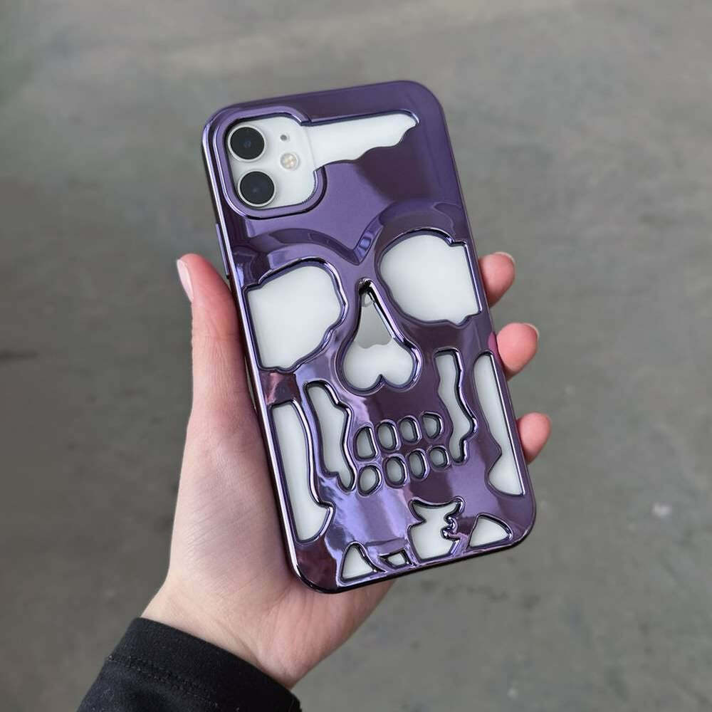 Y2K Grunge Gothic Skull Phone Case - Retro 90s Style for Y2K Fashion and Summer Outfits