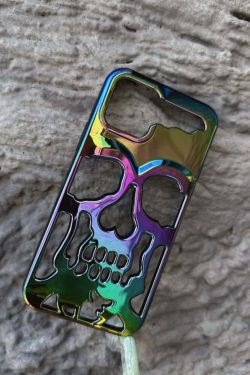Y2K Grunge Gothic Skull Phone Case - Retro 90s Style for Y2K Fashion and Summer Outfits