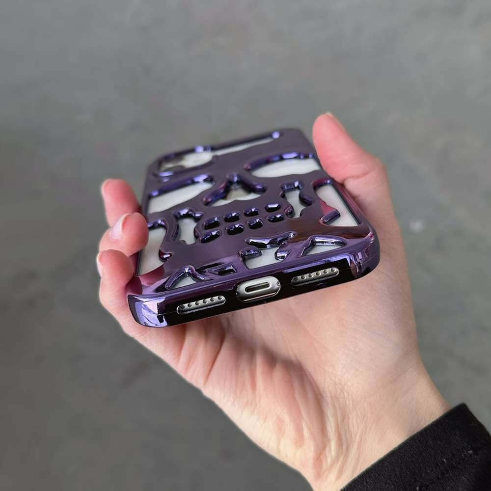 Y2K Grunge Gothic Skull Phone Case - Retro 90s Style for Y2K Fashion and Summer Outfits