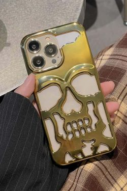 Y2K Grunge Gothic Skull Phone Case - Retro 90s Style for Y2K Fashion and Summer Outfits