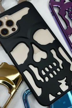 Y2K Grunge Gothic Skull Phone Case - Retro 90s Style for Y2K Fashion and Summer Outfits