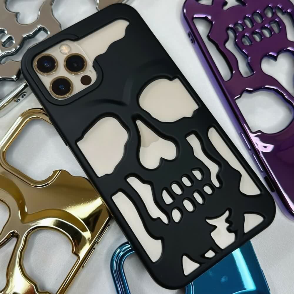 Y2K Grunge Gothic Skull Phone Case - Retro 90s Style for Y2K Fashion and Summer Outfits