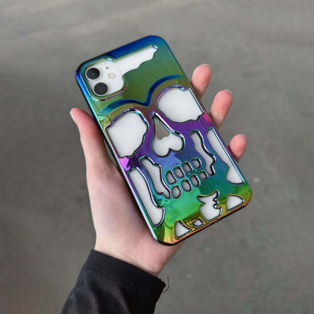 Y2K Grunge Gothic Skull Phone Case - Retro 90s Style for Y2K Fashion and Summer Outfits