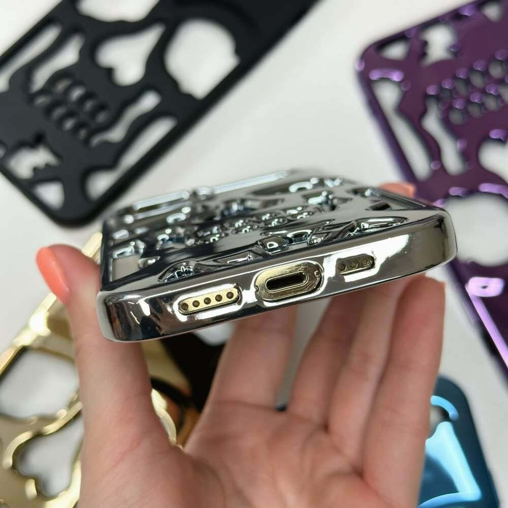 Y2K Grunge Gothic Skull Phone Case - Retro 90s Style for Y2K Fashion and Summer Outfits