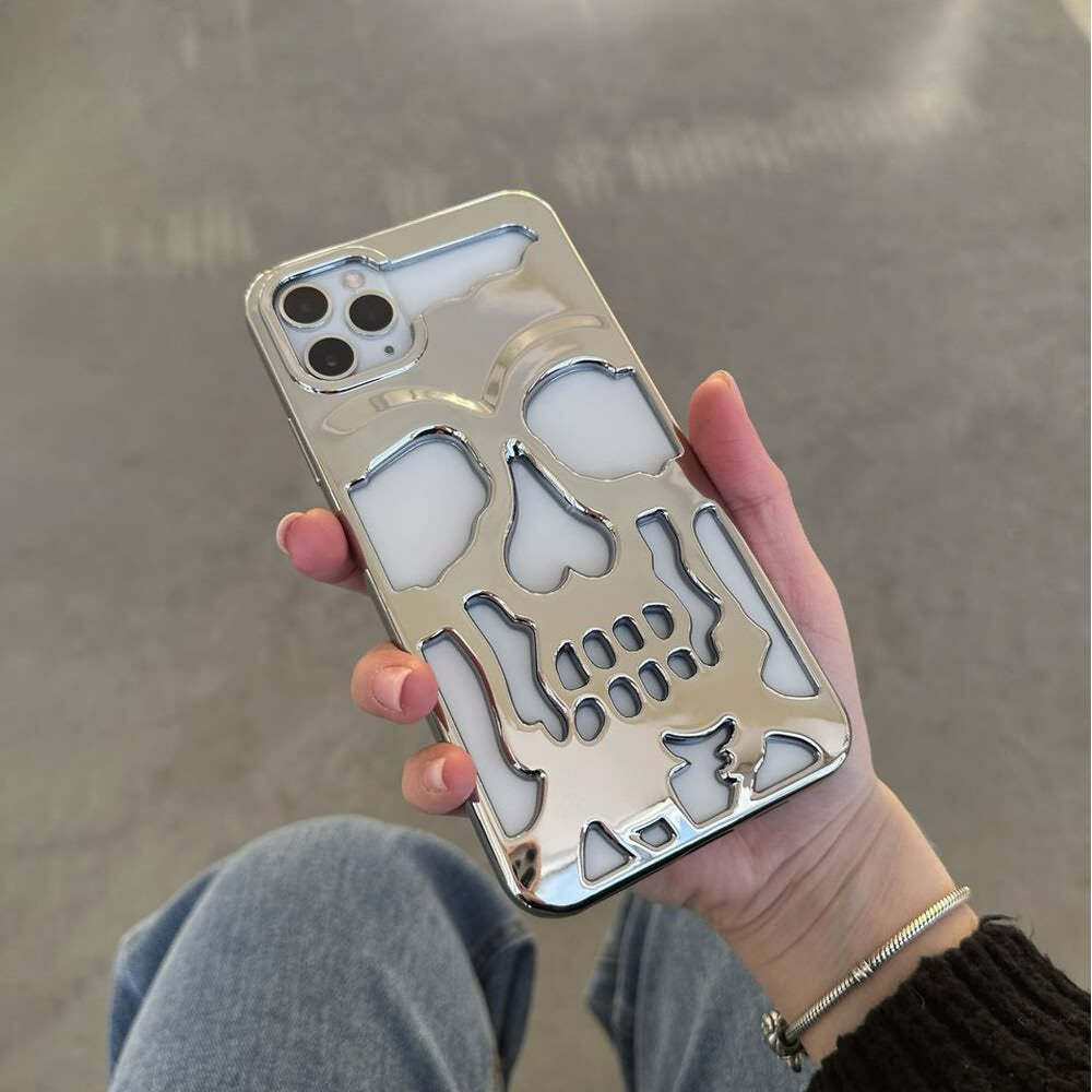 Y2K Grunge Gothic Skull Phone Case - Retro 90s Style for Y2K Fashion and Summer Outfits