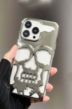 Y2K Grunge Gothic Skull Phone Case - Retro 90s Style for Y2K Fashion and Summer Outfits