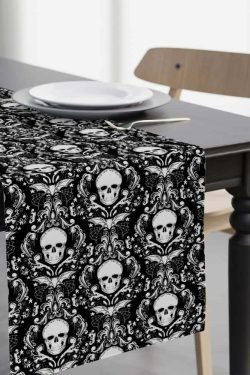 Y2K Grunge Gothic Skull Table Runner - Perfect for Retro 90s Party, Summer Y2K Outfits Decor