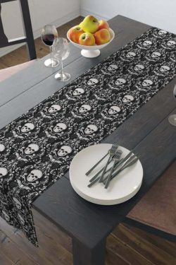 Y2K Grunge Gothic Skull Table Runner - Perfect for Retro 90s Party, Summer Y2K Outfits Decor