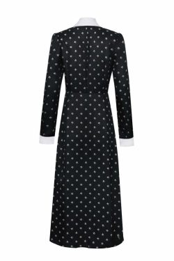 Y2K Grunge Gothic Wednesday Addams Long Dress Cosplay - Retro 90s Summer Party Outfit