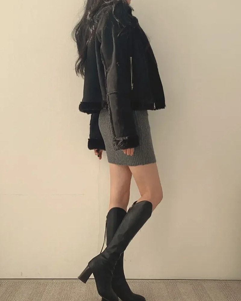Y2K Grunge Gray Sweater Dress - Retro 90s Fashion, Summer Y2K Outfit, Pastel Goth Style