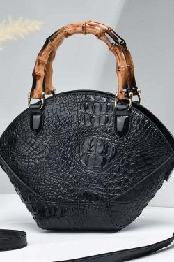 Y2K Grunge Green Embossed Faux Leather Tote Handbag - Retro 90s Fashion, Y2K Summer Style