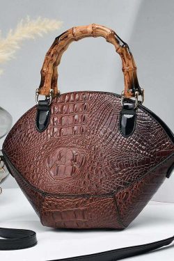 Y2K Grunge Green Embossed Faux Leather Tote Handbag - Retro 90s Fashion, Y2K Summer Style
