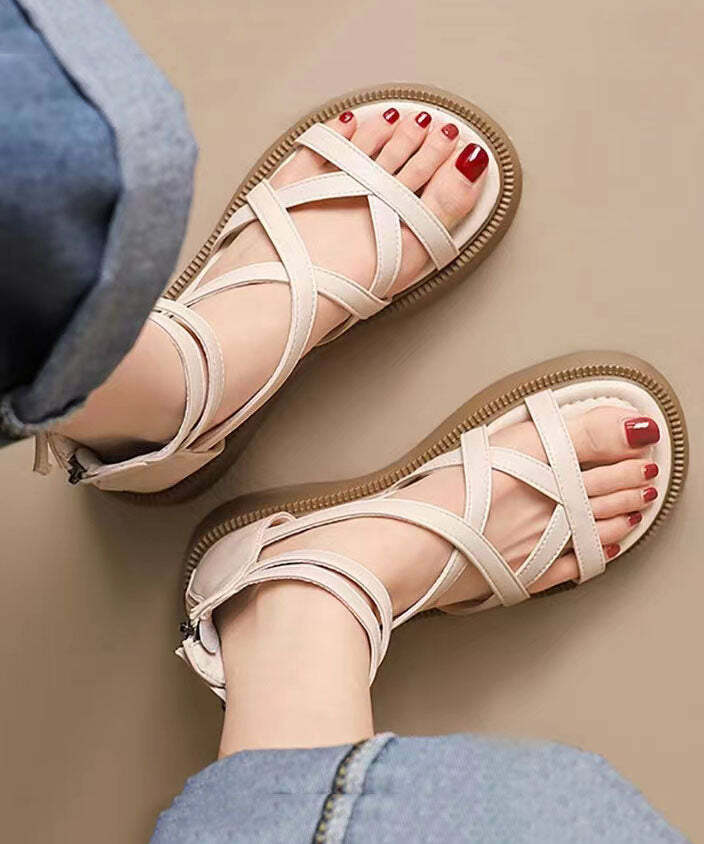 Y2K Grunge Green Platform Sandals - Faux Leather, Handmade, Cross Strap, Retro 90s Style