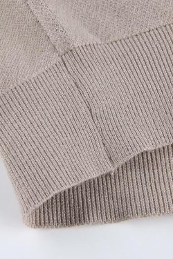 Y2K Grunge Grey V Neck Sweater - 90s Retro Style, Summer Y2K Outfits, Pastel Goth Fashion