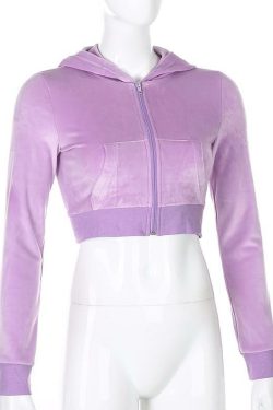 Y2K Grunge Half Zip Crop Hoodie - 90s Retro Summer Outfit, Y2K Party & Club Fashion