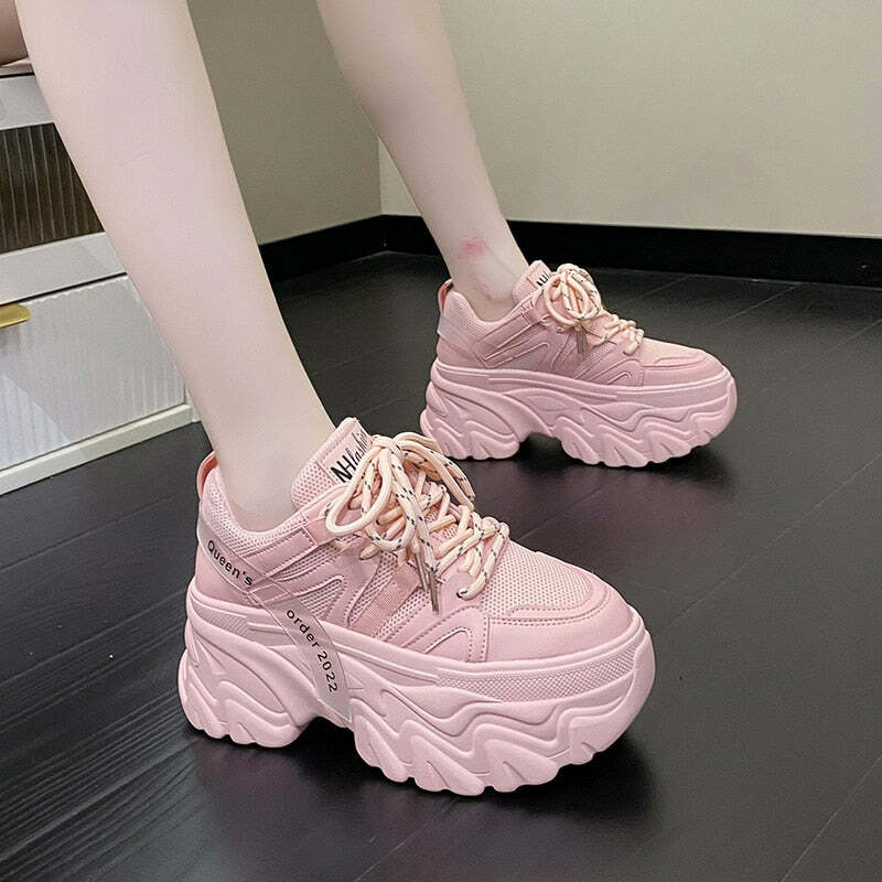 Y2K Grunge Harajuku Chunky Platform Sneakers - Retro 90s Fashion, Summer & Party Outfits