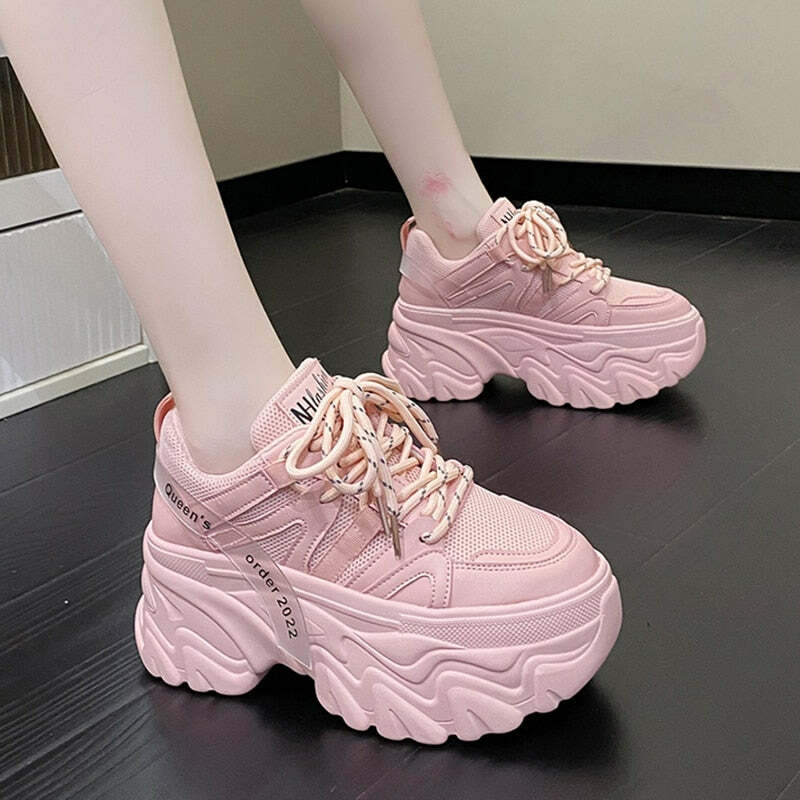 Y2K Grunge Harajuku Chunky Platform Sneakers - Retro 90s Fashion, Summer & Party Outfits