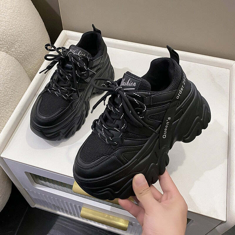 Y2K Grunge Harajuku Chunky Platform Sneakers - Retro 90s Fashion, Summer & Party Outfits