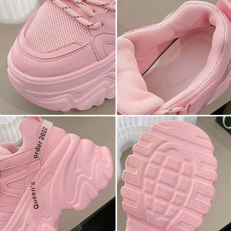 Y2K Grunge Harajuku Chunky Platform Sneakers - Retro 90s Fashion, Summer & Party Outfits