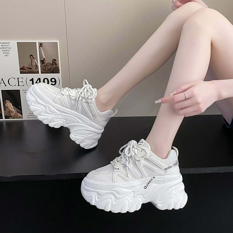 Y2K Grunge Harajuku Chunky Platform Sneakers - Retro 90s Fashion, Summer & Party Outfits