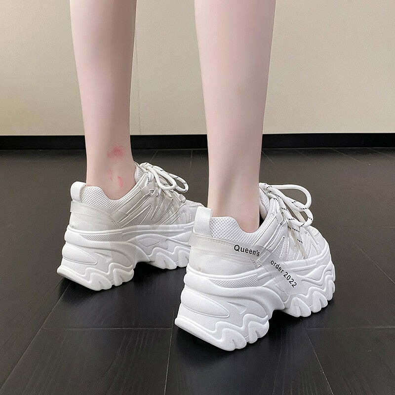 Y2K Grunge Harajuku Chunky Platform Sneakers - Retro 90s Fashion, Summer & Party Outfits