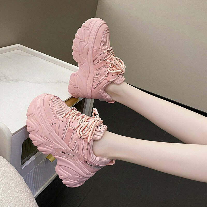 Y2K Grunge Harajuku Chunky Platform Sneakers - Retro 90s Fashion, Summer & Party Outfits