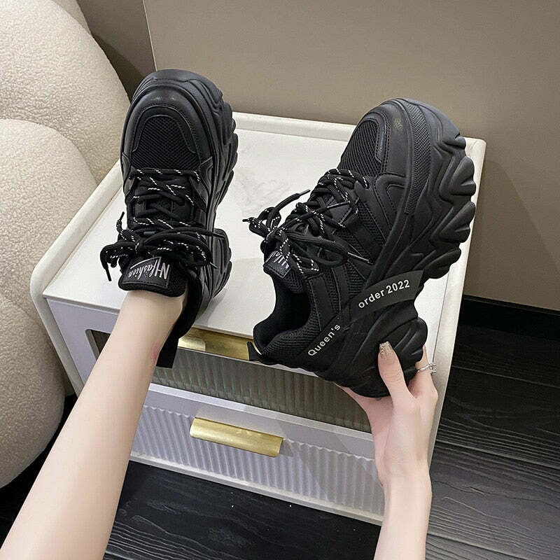 Y2K Grunge Harajuku Chunky Platform Sneakers - Retro 90s Fashion, Summer & Party Outfits