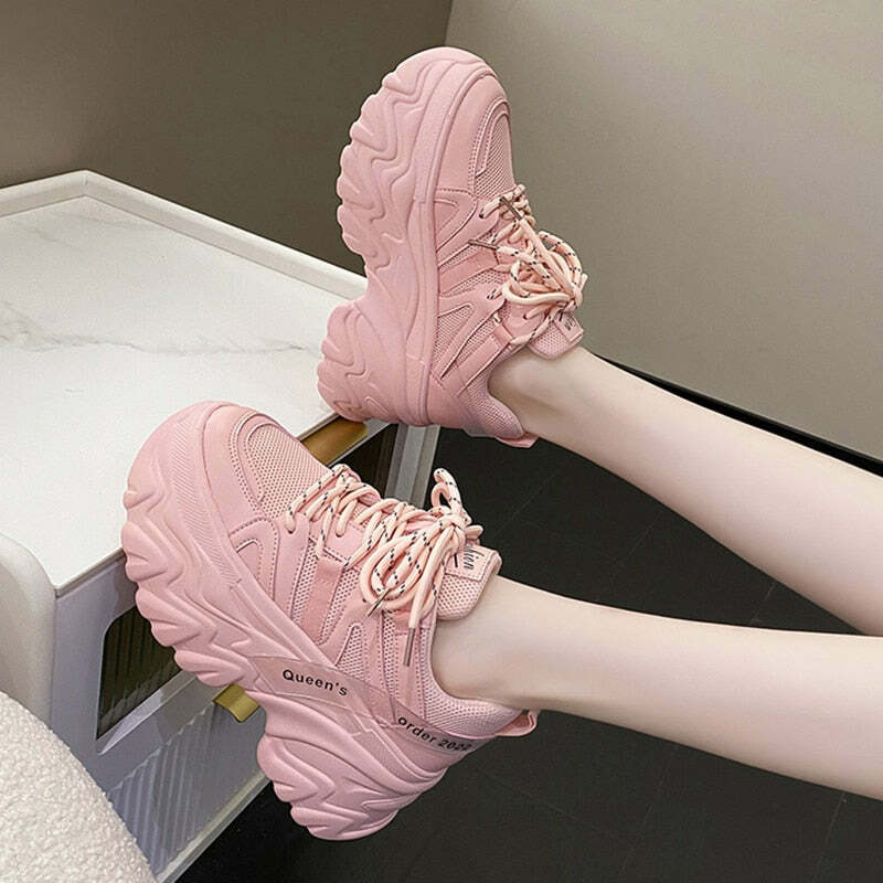 Y2K Grunge Harajuku Chunky Platform Sneakers - Retro 90s Fashion, Summer & Party Outfits