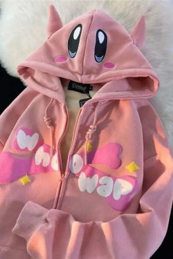 Y2K Grunge Harajuku Kawaii Hoodie - Retro 90s Fashion, Pastel Goth, Summer Y2K Outfits