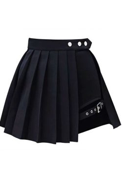 Y2K Grunge Harajuku Punk Gothic Black Mini Skirt - Retro 90s Fashion, Summer Y2K Outfits