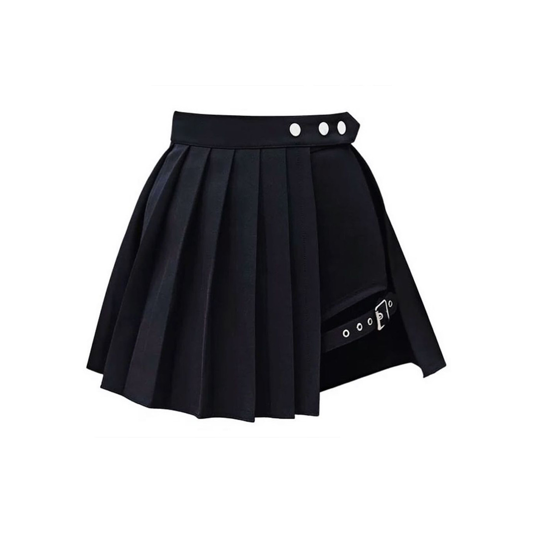 Y2K Grunge Harajuku Punk Gothic Black Mini Skirt - Retro 90s Fashion, Summer Y2K Outfits