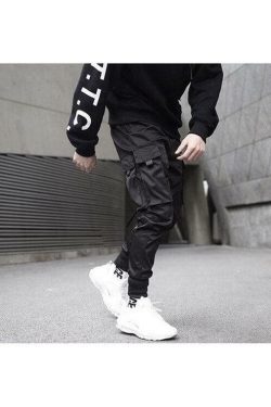 Y2K Grunge Harajuku Street Style Pants - 90s Retro Summer Outfit, Gothic Y2K Fashion