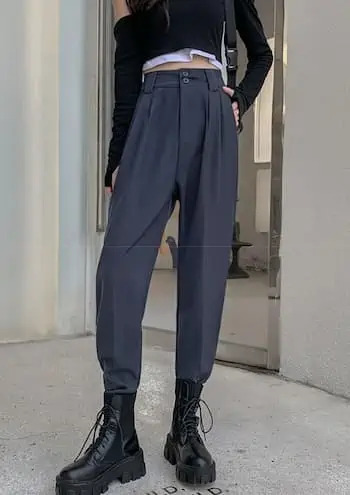 Y2K Grunge Harem Dress Pants - Retro 90s Fashion, Summer Outfits, and Pastel Goth Style