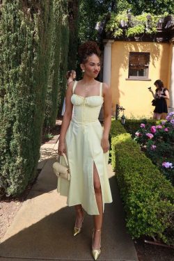 Y2K Grunge Harvey Corset Midi Dress - 90s Fashion, Retro Style, Summer Y2K Outfits