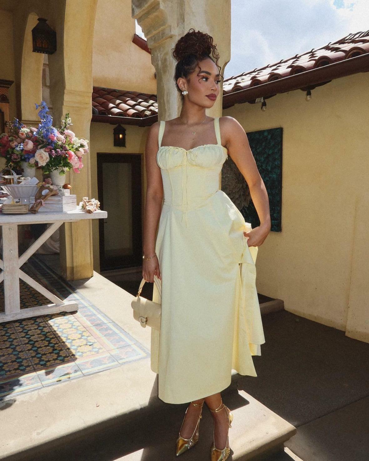 Y2K Grunge Harvey Corset Midi Dress - 90s Fashion, Retro Style, Summer Y2K Outfits