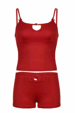Y2K Grunge Hasset Short Set - 90s Fashion, Retro Summer Outfit, Y2K Club & Party Style