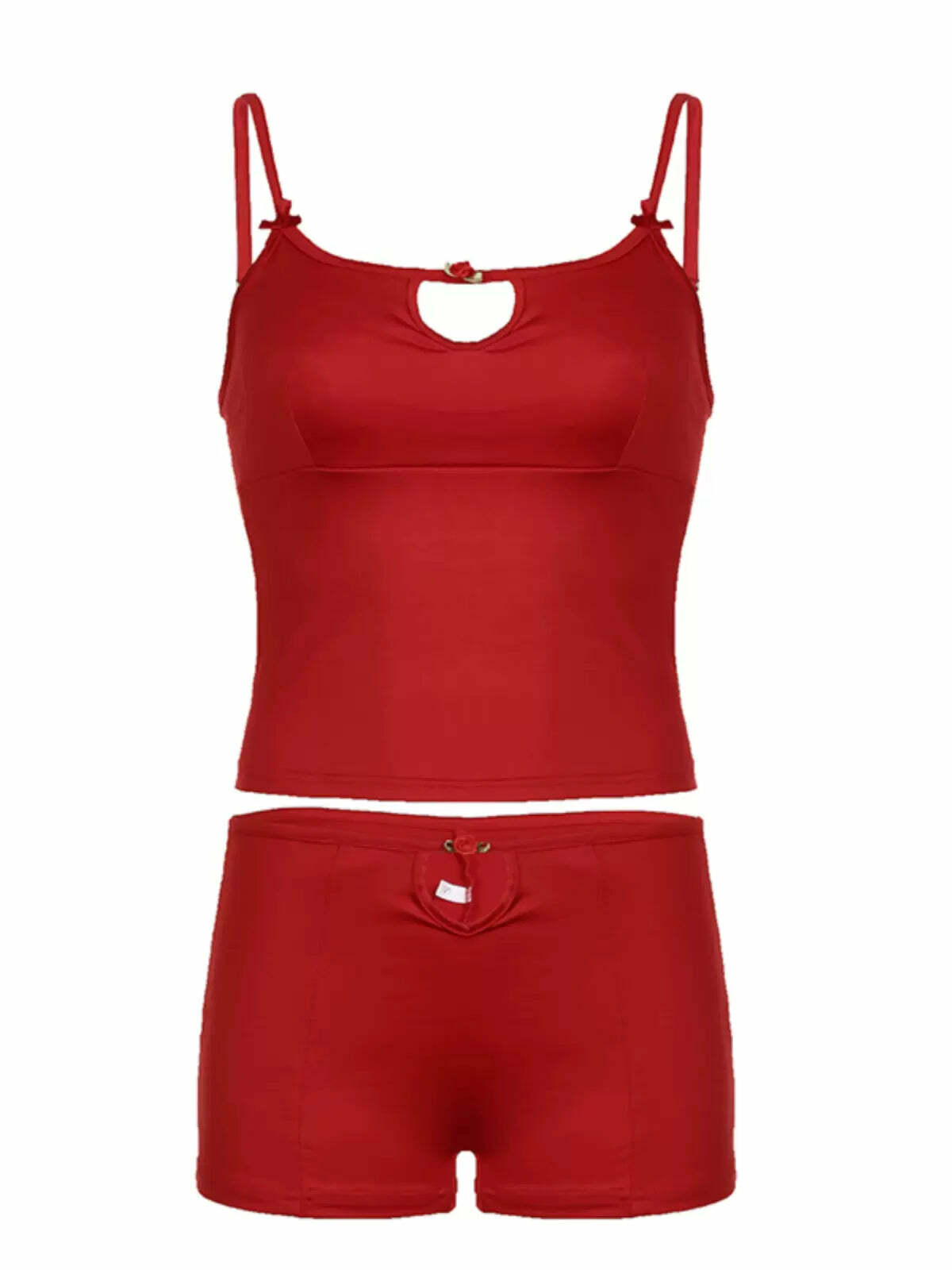 Y2K Grunge Hasset Short Set - 90s Fashion, Retro Summer Outfit, Y2K Club & Party Style