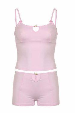 Y2K Grunge Hasset Short Set - 90s Fashion, Retro Summer Outfit, Y2K Club & Party Style