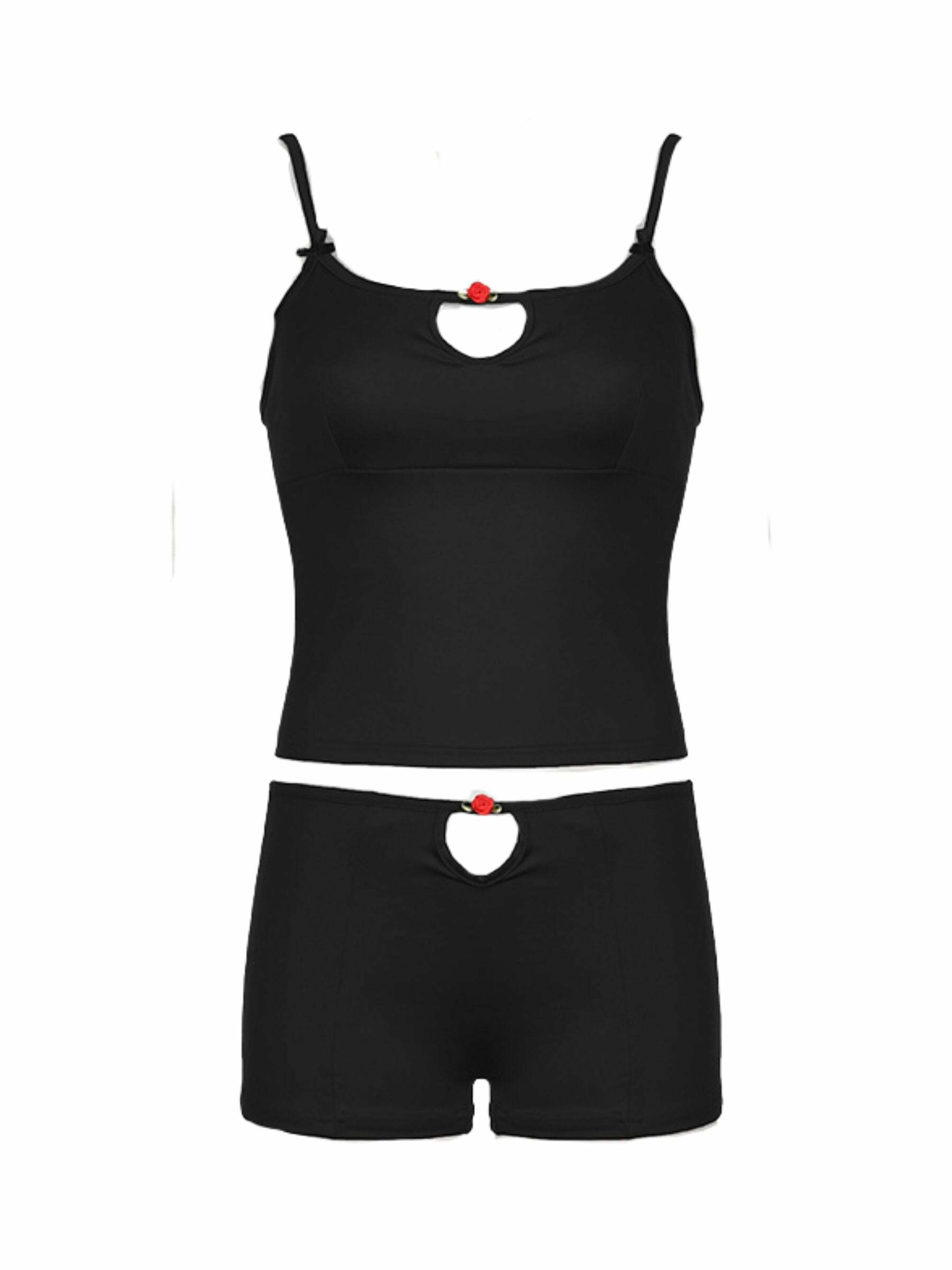Y2K Grunge Hasset Short Set - 90s Fashion, Retro Summer Outfit, Y2K Club & Party Style