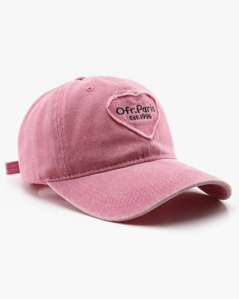 Y2K Grunge Heart Baseball Cap - Retro 90s Fashion, Summer Y2K Outfits, Pastel Goth Style