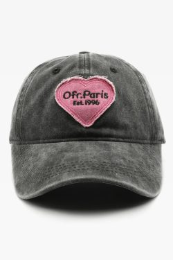 Y2K Grunge Heart Baseball Cap - Retro 90s Fashion, Summer Y2K Outfits, Pastel Goth Style